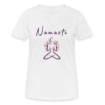 Tshirt femme Yoga Namaste - décontracté - T-shirt respirant Femme - blanc - Devant - AI Model Female 172 dark (172cm)