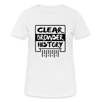 Effacer l’historique du navigateur - T-shirt respirant Femme - blanc - Devant - AI Model Female 172 dark (172cm)
