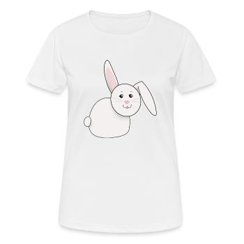 lapin doux, blanc, gras, Pâques - T-shirt respirant Femme - blanc - Devant - AI Model Female 172 dark (172cm)