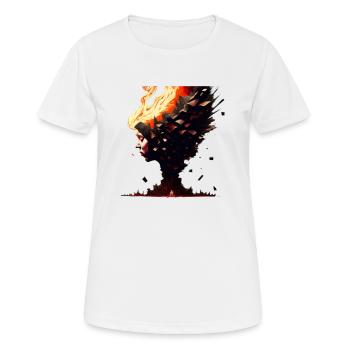 Explosion der Gedanken - Frauen T-Shirt atmungsaktiv - Weiß - Vorne - AI Model Female 172 dark (172cm)