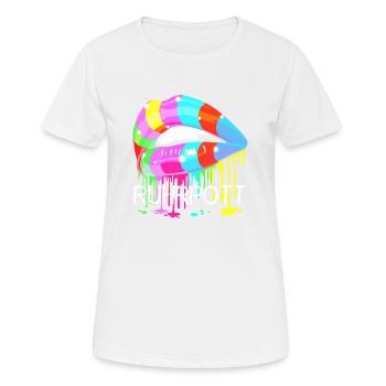 Ruhrpott Rainbow Lips - Frauen T-Shirt atmungsaktiv - Weiß - Vorne - AI Model Female 172 dark (172cm)