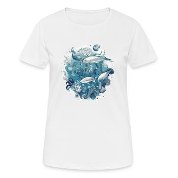 Créatures de l'océan - T-shirt respirant Femme - blanc - Devant - AI Model Female 172 dark (172cm)