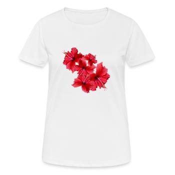 Hibiscus,Flower,Lotus,Blossom,Floral - Women's Breathable T-Shirt - white - Front - AI Model Female 172 dark (172cm)