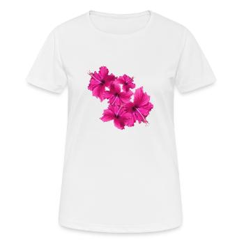 Hibiscus,Flower,Lotus,Blossom,Floral - Women's Breathable T-Shirt - white - Front - AI Model Female 172 dark (172cm)