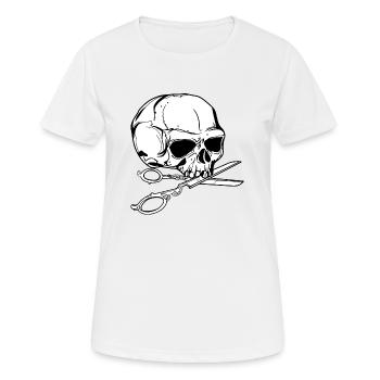 Schneider // Skull // Illustration - Frauen T-Shirt atmungsaktiv - Weiß - Vorne - AI Model Female 172 dark (172cm)