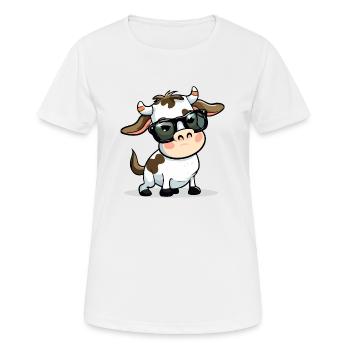 Hala la vache - T-shirt respirant Femme - blanc - Devant - AI Model Female 172 dark (172cm)
