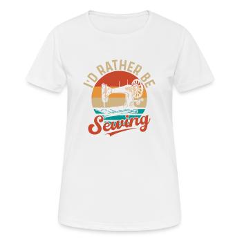 Je préfère coudre des machines à coudre - T-shirt respirant Femme - blanc - Devant - AI Model Female 172 dark (172cm)