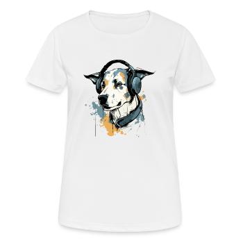 Jay le chien audiophile - T-shirt respirant Femme - blanc - Devant - AI Model Female 172 dark (172cm)