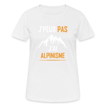 J PEUX PAS J AI ALPINISME - T-shirt respirant Femme - blanc - Devant - AI Model Female 172 dark (172cm)