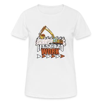 Bagger Baustelle Bauarbeiterin Mädchen I Geschenk - Frauen T-Shirt atmungsaktiv - Weiß - Vorne - AI Model Female 172 dark (172cm)