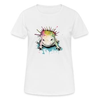 Kilko the axolotl - Women's Breathable T-Shirt - white - Front - AI Model Female 172 dark (172cm)
