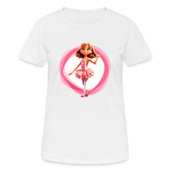 Ballet fille rose - T-shirt respirant Femme - blanc - Devant - AI Model Female 172 dark (172cm)