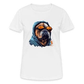 Urban Bulldog: Streetwise Bulldog Vibes - T-shirt respirant Femme - blanc - Devant - AI Model Female 172 dark (172cm)