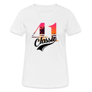 Jahrgang 1941-41. Jubiläum - Frauen T-Shirt atmungsaktiv - Weiß - Vorne - AI Model Female 172 dark (172cm)