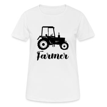 traktor farmer - Frauen T-Shirt atmungsaktiv - Weiß - Vorne - AI Model Female 172 dark (172cm)