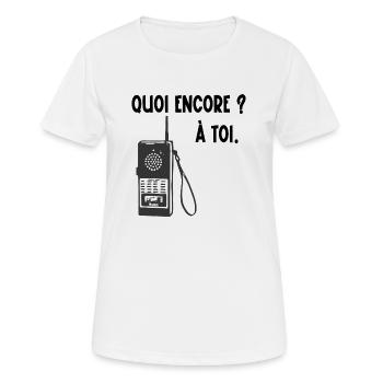quoi encore - T-shirt respirant Femme - blanc - Devant - AI Model Female 172 dark (172cm)
