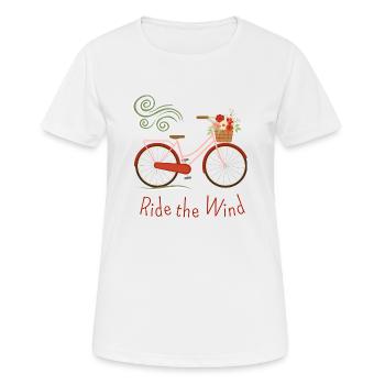 Fahrradtour Wind - Frauen T-Shirt atmungsaktiv - Weiß - Vorne - AI Model Female 172 dark (172cm)