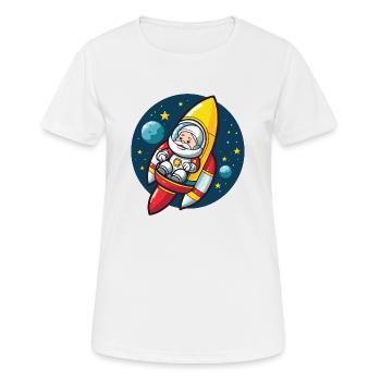 Weihnachtsmann Rakete Santa Weihnachten - Frauen T-Shirt atmungsaktiv - Weiß - Vorne - AI Model Female 172 dark (172cm)