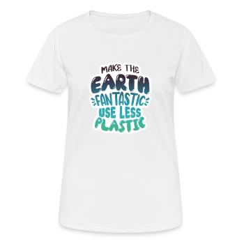 Réduire le plastique - T-shirt respirant Femme - blanc - Devant - AI Model Female 172 dark (172cm)