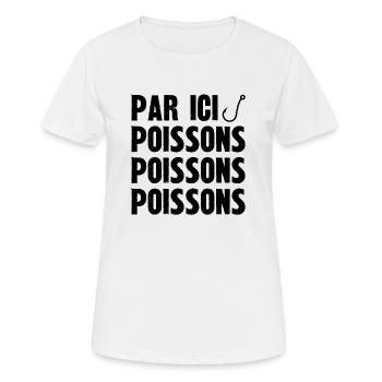 poissons poissons poissons - T-shirt respirant Femme - blanc - Devant - AI Model Female 172 dark (172cm)