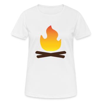 Feu de camp - T-shirt respirant Femme - blanc - Devant - AI Model Female 172 dark (172cm)