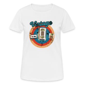 cassette audio dvd vintage - T-shirt respirant Femme - blanc - Devant - AI Model Female 172 dark (172cm)