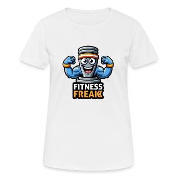 Shake protéiné de gym - T-shirt respirant Femme - blanc - Devant - AI Model Female 172 dark (172cm)