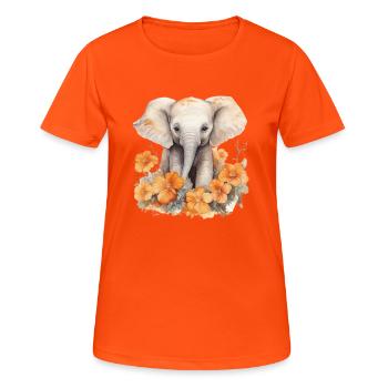 Fleur de gentil géant - T-shirt respirant Femme - orange néon - Devant - AI Model Female 172 dark (172cm)