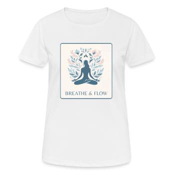 Respiration & Fluidité | Breathing & Flow - T-shirt respirant Femme - blanc - Devant - AI Model Female 172 dark (172cm)