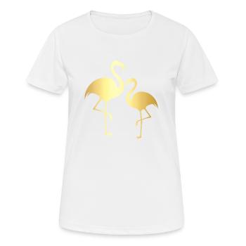Flamingo doré - T-shirt respirant Femme - blanc - Devant - AI Model Female 172 dark (172cm)