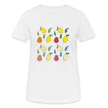 zitrusfrüchte vielfalt - Frauen T-Shirt atmungsaktiv - Weiß - Vorne - AI Model Female 172 dark (172cm)