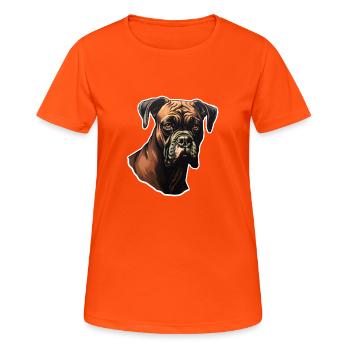 Boxer Kopf - Frauen T-Shirt atmungsaktiv - Neonorange - Vorne - AI Model Female 172 dark (172cm)