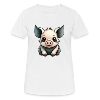 Petit Cochon Sauvage - T-shirt respirant Femme - blanc - Devant - AI Model Female 172 dark (172cm)