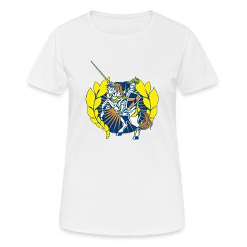 Ritter2 - Frauen T-Shirt atmungsaktiv - Weiß - Vorne - AI Model Female 172 dark (172cm)