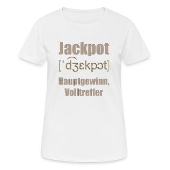 jackpot - Frauen T-Shirt atmungsaktiv - Weiß - Vorne - AI Model Female 172 dark (172cm)