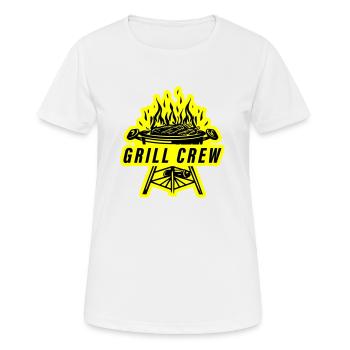 Grill Crew Grillen - Frauen T-Shirt atmungsaktiv - Weiß - Vorne - AI Model Female 172 dark (172cm)