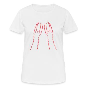 Katzen Klauen Pfote Tatzen Kralle Kratzer Streifen - Frauen T-Shirt atmungsaktiv - Weiß - Vorne - AI Model Female 172 dark (172cm)