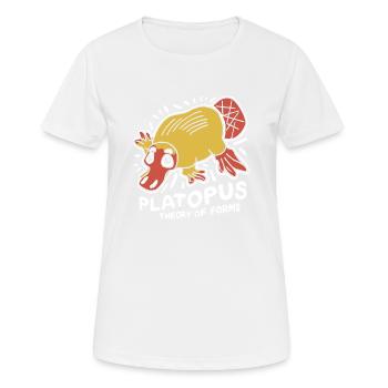 Theory of Forms - Platopus Design - Frauen T-Shirt atmungsaktiv - Weiß - Vorne - AI Model Female 172 dark (172cm)