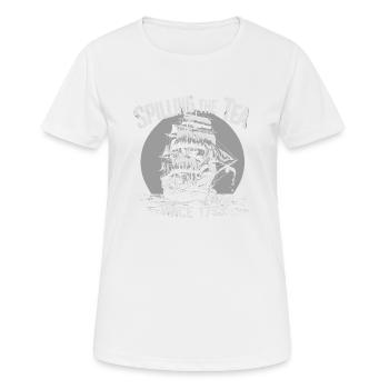 Spilling tea since 1773 – Humorous story - Women's Breathable T-Shirt - white - Front - AI Model Female 172 dark (172cm)