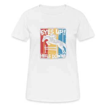 Riding posture: heels down, eyes up - Women's Breathable T-Shirt - white - Front - AI Model Female 172 dark (172cm)