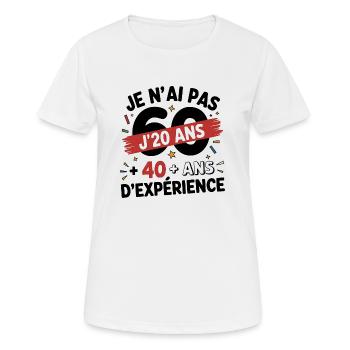 40 Jahre Erfahrung Geburtstagsgeschenk - Frauen T-Shirt atmungsaktiv - Weiß - Vorne - AI Model Female 172 dark (172cm)