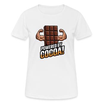 Propulsé par le cacao ! - T-shirt respirant Femme - blanc - Devant - AI Model Female 172 dark (172cm)