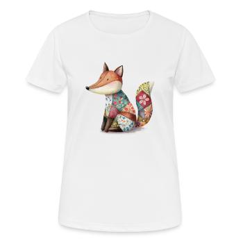 Colorful Patchwork Fox Watercolor Art - Women's Breathable T-Shirt - white - Front - AI Model Female 172 dark (172cm)