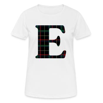 Monogram and Scottish tartan - Women's Breathable T-Shirt - white - Front - AI Model Female 172 dark (172cm)