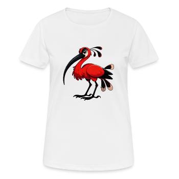 Ibis rouge - T-shirt respirant Femme - blanc - Devant - AI Model Female 172 dark (172cm)