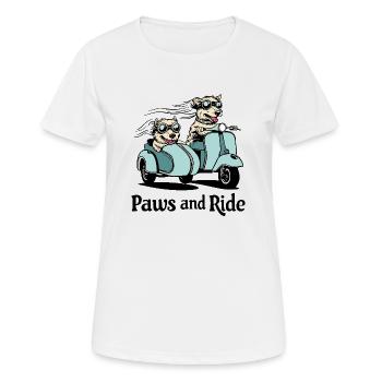 Pattes et balade - T-shirt respirant Femme - blanc - Devant - AI Model Female 172 dark (172cm)