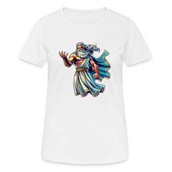 Bande dessinée Zeus 1 - T-shirt respirant Femme - blanc - Devant - AI Model Female 172 dark (172cm)