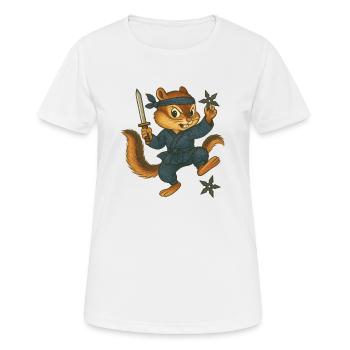 Ninja Chipmunk - Women's Breathable T-Shirt - white - Front - AI Model Female 172 dark (172cm)