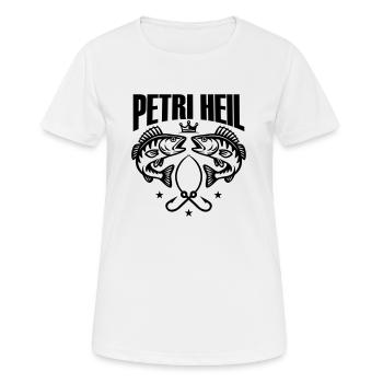 Petri Heil Fischen - Frauen T-Shirt atmungsaktiv - Weiß - Vorne - AI Model Female 172 dark (172cm)