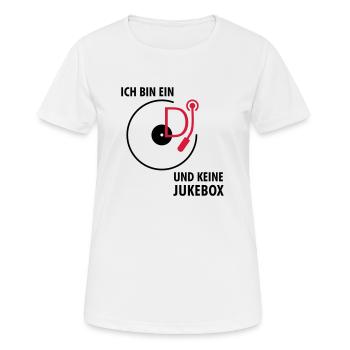 ich bin ein DJ und keine jukebox - Frauen T-Shirt atmungsaktiv - Weiß - Vorne - AI Model Female 172 dark (172cm)